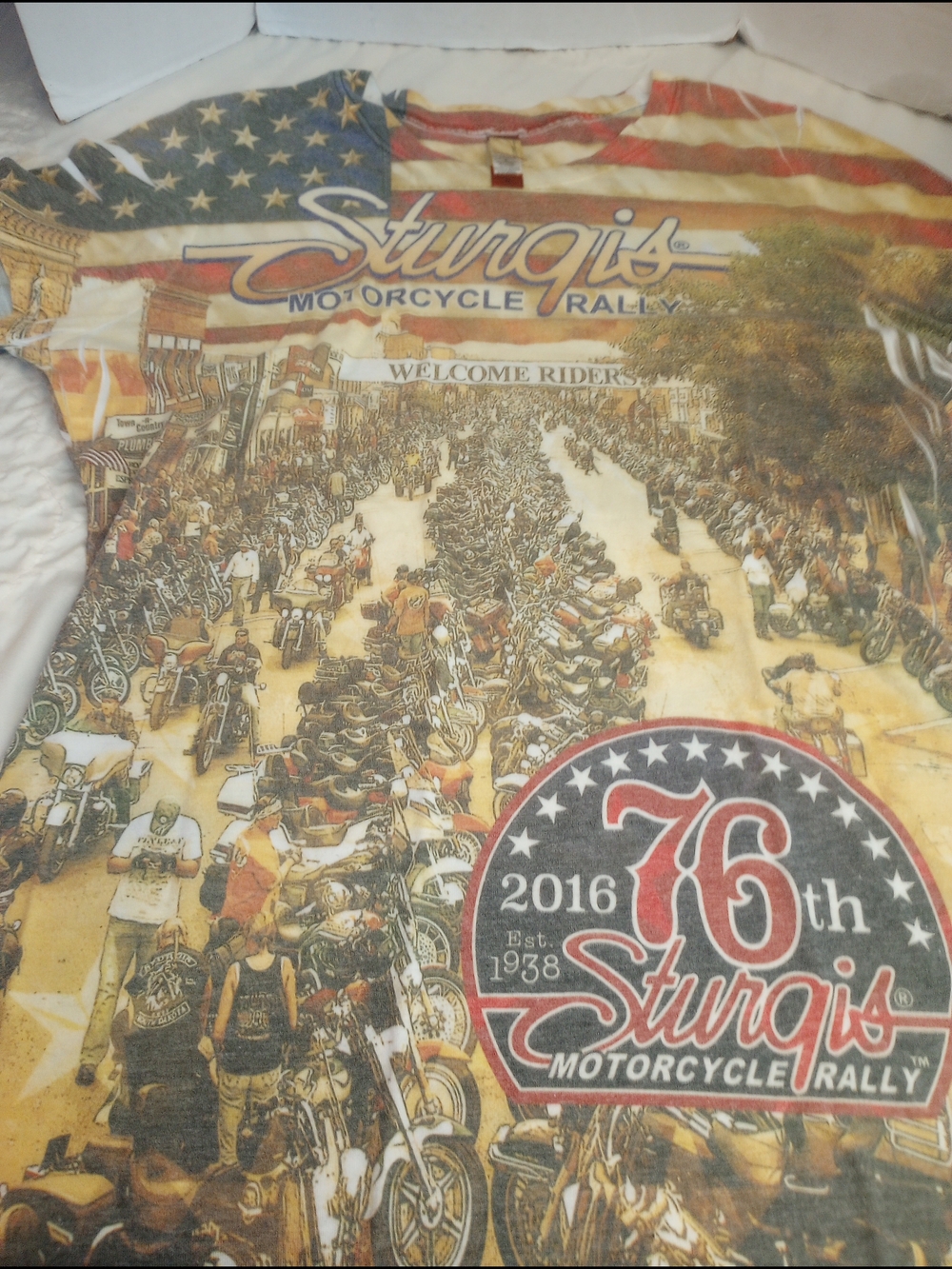 Sturgis Motorcycle Rally 76th Anniversary Graphic Tee Size Medium